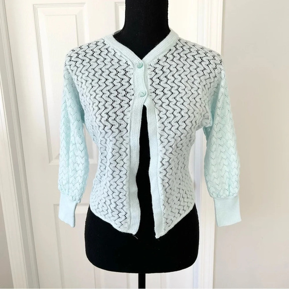 Vintage 70s Courtaulds Courtelle Acrylic  Cardigan Made in UK - Picture 1 of 13